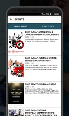 IMMAF android App screenshot 1